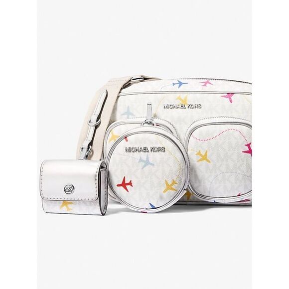 Michael Kors Medium Crossbody Bag Handbag Purse Messenger Shoulder optic white - Picture 5 of 6